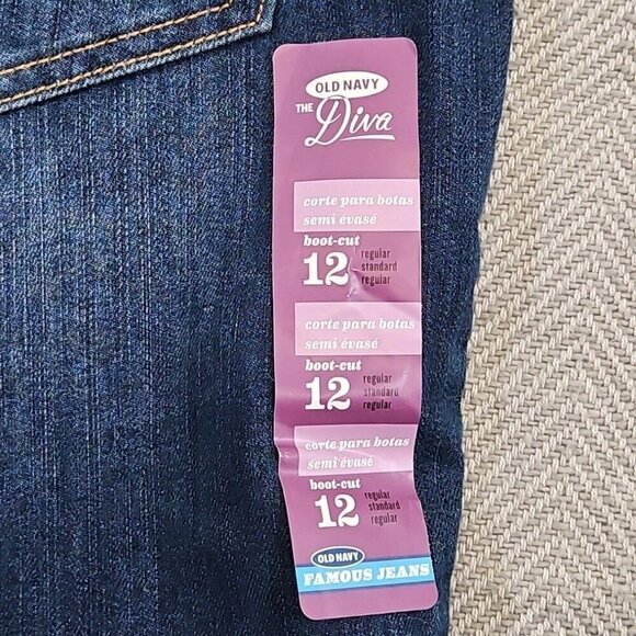 Old Navy The Diva Women's Size 12 Dark Rinse Boot Cut Trouser Jeans Stretch - Picture 16 of 16